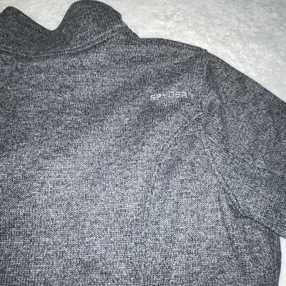 SPYDER Endur Full Zip Mid Weight Fleece Lined Sweater Jacket Winter Grey Size XL - Picture 12 of 13